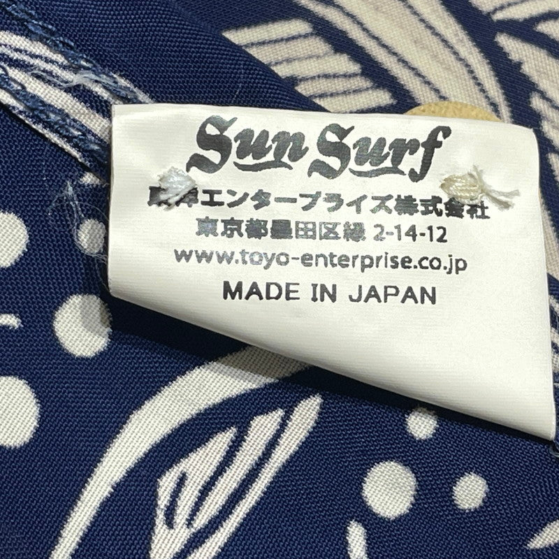 【中古品】【メンズ】 SUN SURF サンサーフ 50’s VINTAGE ALOHA SHIRT "KOA BORDER" SS36421 50年代 ヴィンテージ アロハ シャツ コア ボーダー アウター 復刻 145-260812-sa-04-tei サイズ：L カラー：ネイビー 万代Net店