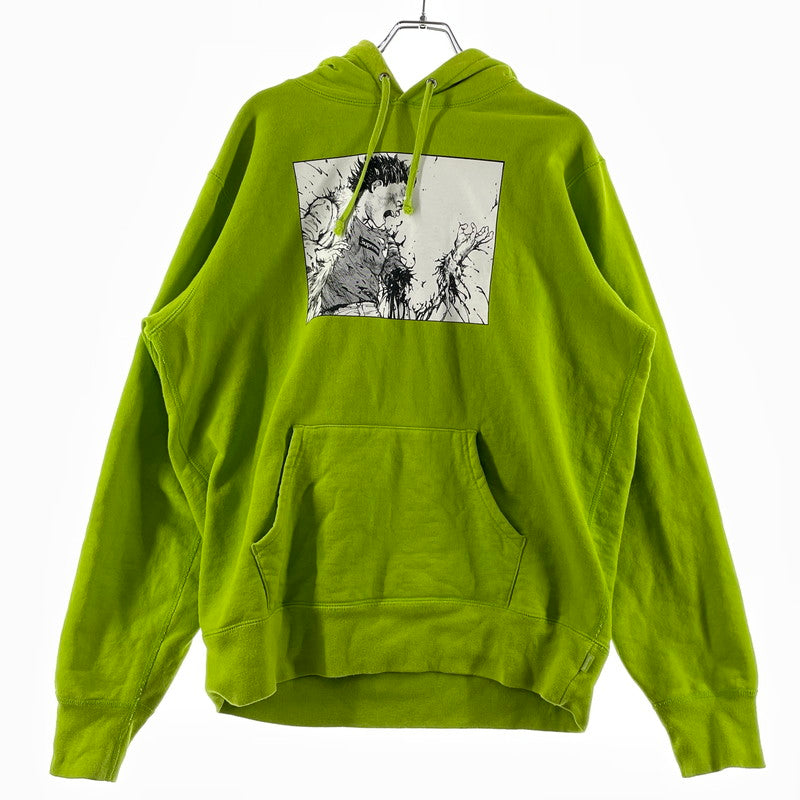 【中古品】【メンズ】 SUPREME シュプリーム 17AW AKIRA ARM HOODED SWEAT SHIRT 2017年秋冬 アキラ アームフーディー スウェット シャツ 長袖 トップス プルオーバーパーカー 149-260812-sa-07-tei サイズ：M カラー：ライム 万代Net店