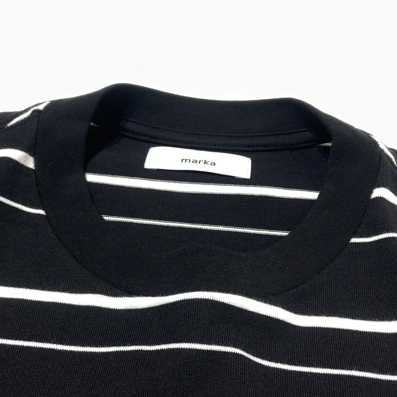 【中古品】【メンズ】 MARKA マーカ BORDER TEE S/S M21A-15CS01B ボーダー Tシャツ ショートスリーブ 半袖 トップス 140-260812-sa-13-tei サイズ：3 カラー：ブラック 万代Net店