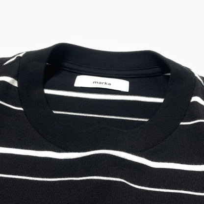 【中古品】【メンズ】 MARKA マーカ BORDER TEE S/S M21A-15CS01B ボーダー Tシャツ ショートスリーブ 半袖 トップス 140-260812-sa-13-tei サイズ：3 カラー：ブラック 万代Net店