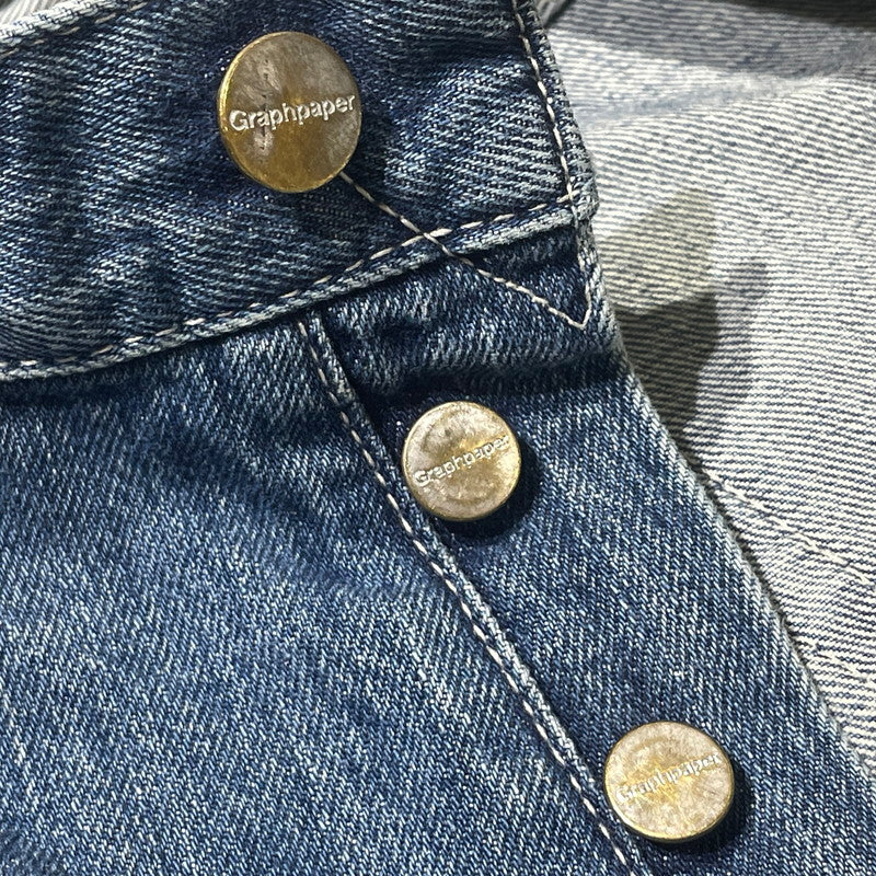 【中古品】【メンズ】 GRAPHPAPER グラフペーパー SELVAGE DENIM FIVE POCKET WIDE STRAIGHT PANTS GU261-40059LB サルベージ デニム ファイブ ポケット ワイド ストレート パンツ ボトムス 151-260812-sa-19-tei サイズ：2 カラー：インディゴ 万代Net店