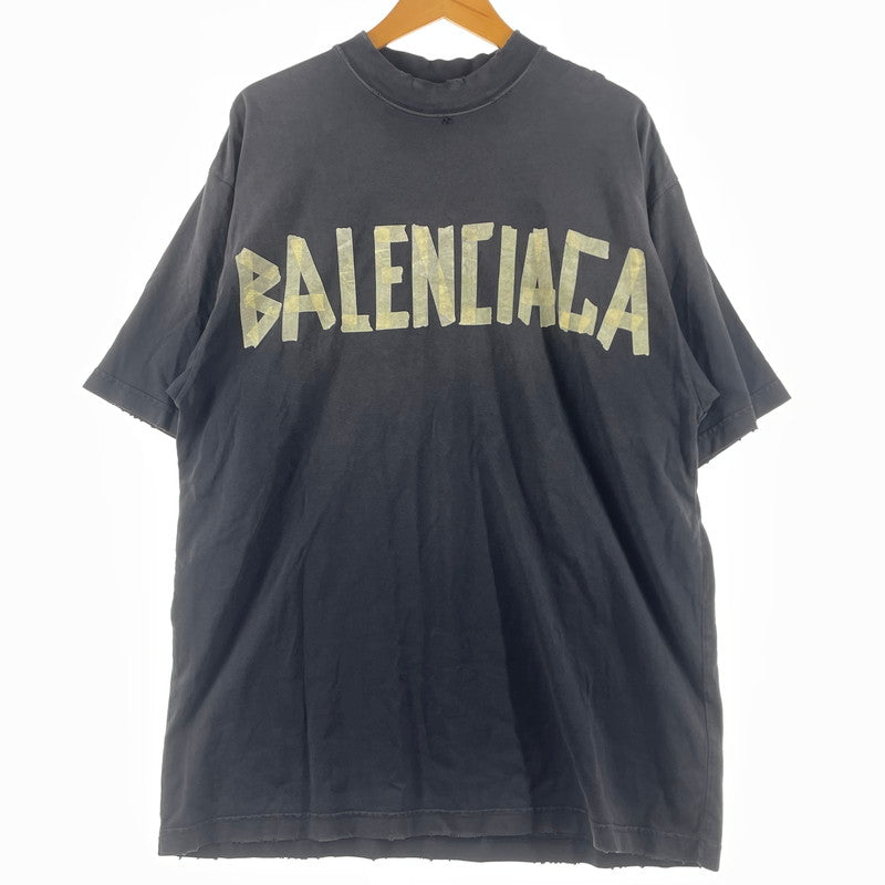 【中古品】【メンズ】 BALENCIAGA バレンシアガ 23SS TAPE TYPE MEDIUM FIT TEE 739784 2023春夏 テープ タイプ ミディアム フィット Tシャツ 半袖 トップス 141-260812-sa-12-tei サイズ：XS カラー：グレー 万代Net店