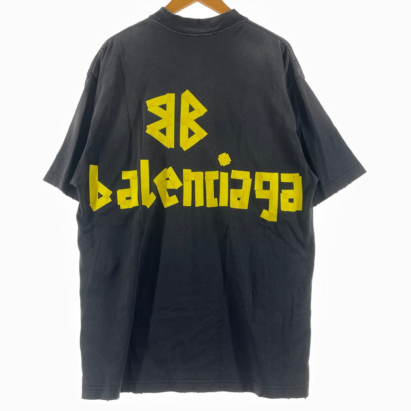 【中古品】【メンズ】 BALENCIAGA バレンシアガ 23SS TAPE TYPE MEDIUM FIT TEE 739784 2023春夏 テープ タイプ ミディアム フィット Tシャツ 半袖 トップス 141-260812-sa-12-tei サイズ：XS カラー：グレー 万代Net店
