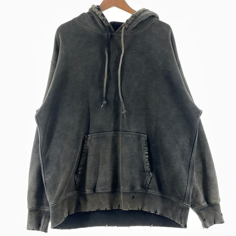 【現状渡し品】【メンズ】 M エム DAMAGE PROCESSING PULLOVER PARKA ダメージ加工 プルオーバーパーカー 長袖 トップス 140-260812-sa-06-tei サイズ：XL カラー：グレー系 万代Net店