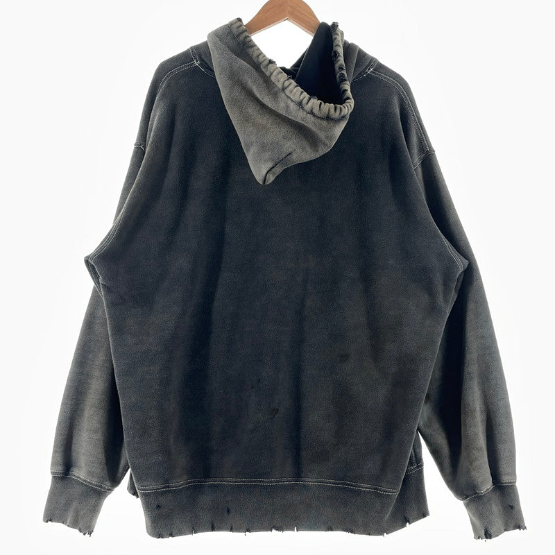 【現状渡し品】【メンズ】 M エム DAMAGE PROCESSING PULLOVER PARKA ダメージ加工 プルオーバーパーカー 長袖 トップス 140-260812-sa-06-tei サイズ：XL カラー：グレー系 万代Net店