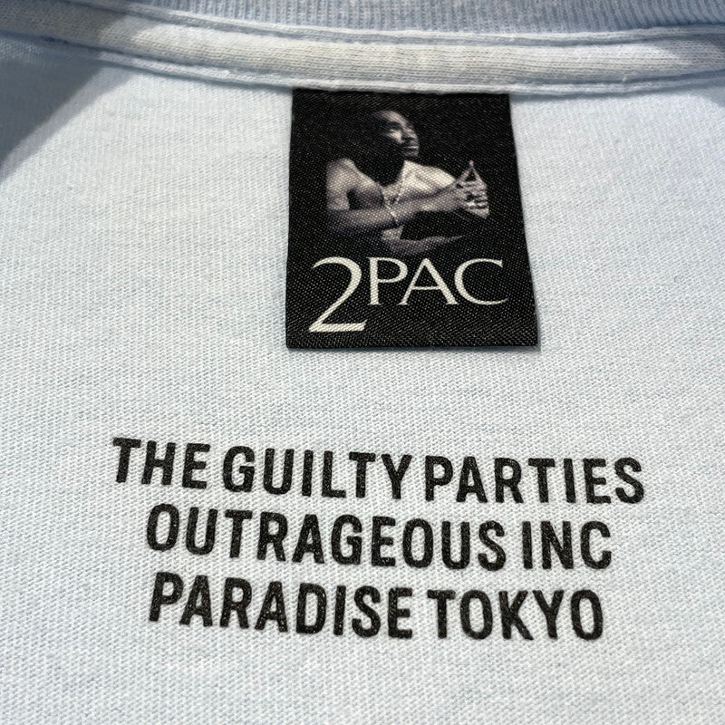 【中古品】【メンズ/レディース】 WACKO MARIA ワコ マリア × 2PAC ツーパック 別注コラボ TUPAC-TEE ツーパック Tシャツ 半袖 トップス 140-260812-sa-09-tei サイズ：XL カラー：ブルー 万代Net店