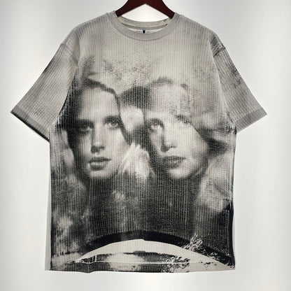 【中古品】【メンズ】 ADER ERROR アーダー エラー TWIN FACE T-SHIRT BN01SSTS0110OW ツイン フェイス Tシャツ 半袖 トップス 141-260813-sa-14-tei サイズ：L カラー：総柄 万代Net店