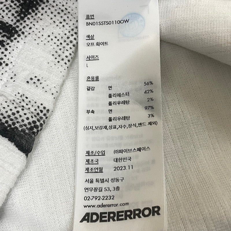 【中古品】【メンズ】 ADER ERROR アーダー エラー TWIN FACE T-SHIRT BN01SSTS0110OW ツイン フェイス Tシャツ 半袖 トップス 141-260813-sa-14-tei サイズ：L カラー：総柄 万代Net店
