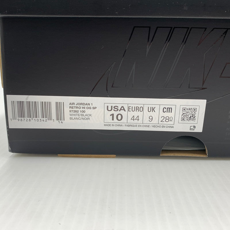 【中古品】【メンズ】 NIKE ナイキ × FRAGMENT DESIGN フラグメントデザイン × UNION ユニオン 別注 コラボ AIR JORDAN 1 RETRO HIGH OG II7282-100 エアジョーダン1 レトロ ハイ スニーカー 靴 シューズ 160-260823-ko-10-teih サイズ：28cm カラー：ホワイト 万代Net店