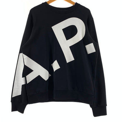 【中古品】【メンズ】 A.P.C. アーペーセー BIG LOGO SWEAT SHIRT ロゴ スウェット トップス トレーナー 141-260815-ko-06-teih サイズ：S カラー：ブラック 万代Net店