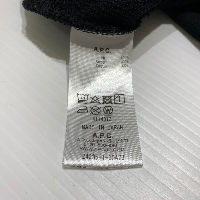 【中古品】【メンズ】 A.P.C. アーペーセー BIG LOGO SWEAT SHIRT ロゴ スウェット トップス トレーナー 141-260815-ko-06-teih サイズ：S カラー：ブラック 万代Net店