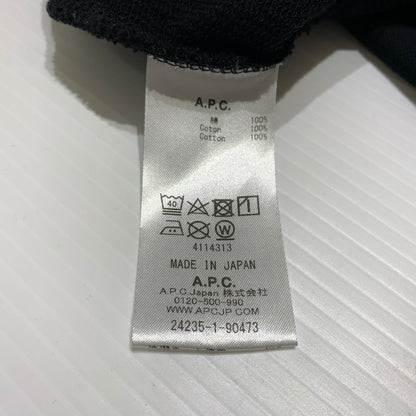 【中古品】【メンズ】 A.P.C. アーペーセー BIG LOGO SWEAT SHIRT ロゴ スウェット トップス トレーナー 141-260815-ko-06-teih サイズ：S カラー：ブラック 万代Net店