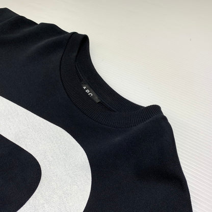 【中古品】【メンズ】 A.P.C. アーペーセー BIG LOGO SWEAT SHIRT ロゴ スウェット トップス トレーナー 141-260815-ko-06-teih サイズ：S カラー：ブラック 万代Net店