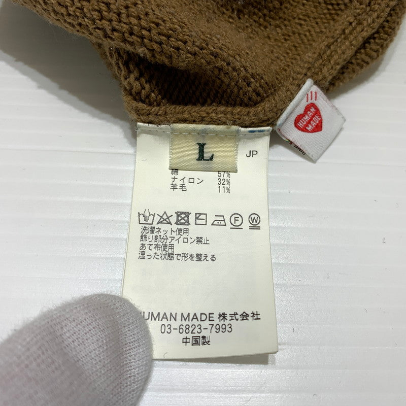 【中古品】【メンズ】 HUMAN MADE ヒューマンメイド HEART KNIT HM28CS018 ハート ニット トップス セーター 142-260815-ko-07-teih サイズ：L カラー：ブラウン 万代Net店