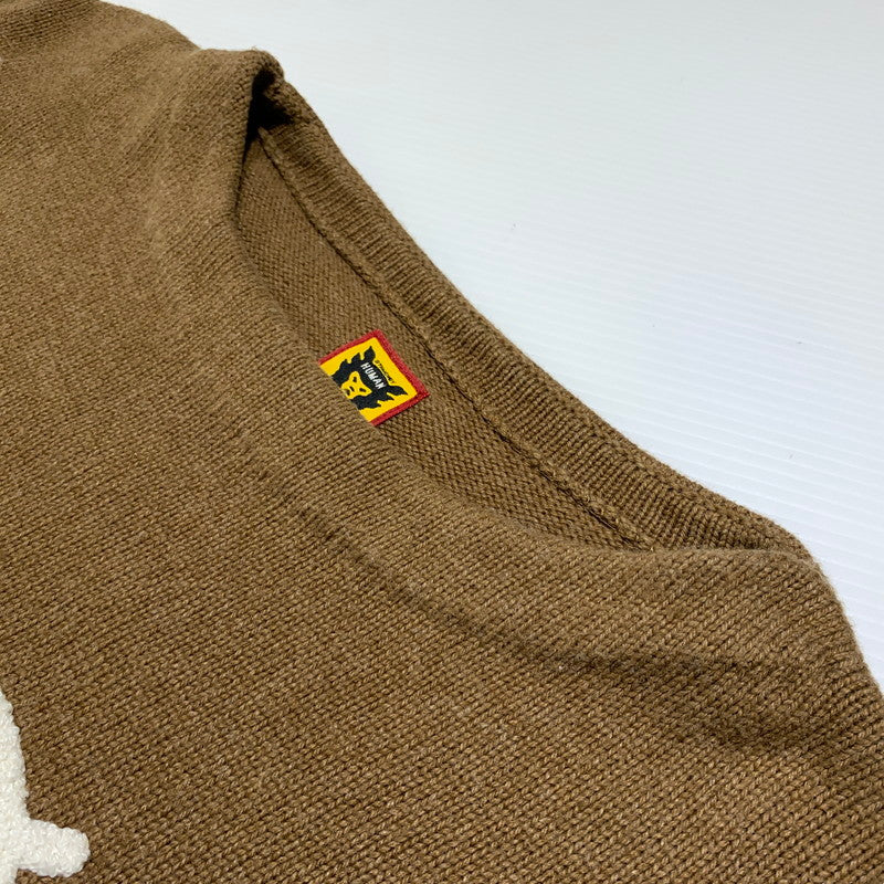 【中古品】【メンズ】 HUMAN MADE ヒューマンメイド HEART KNIT HM28CS018 ハート ニット トップス セーター 142-260815-ko-07-teih サイズ：L カラー：ブラウン 万代Net店