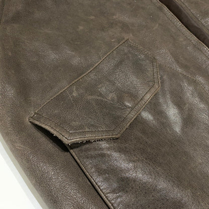 【現状渡し品】【メンズ】 JOHN OWNBEY COMPANY ジョン オウンビー カンパニー LEATHER MA-1 JACKET レザー MA-1 ジャケット アウター フィールドジャケット 145-260815-ko-10-teih サイズ：L カラー：ブラウン 万代Net店