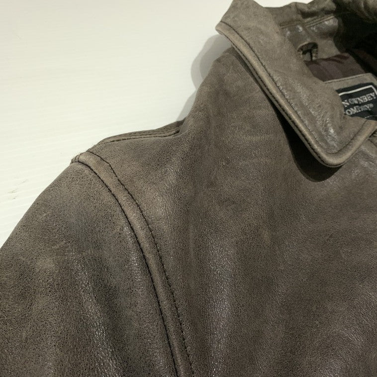 【現状渡し品】【メンズ】 JOHN OWNBEY COMPANY ジョン オウンビー カンパニー LEATHER MA-1 JACKET レザー MA-1 ジャケット アウター フィールドジャケット 145-260815-ko-10-teih サイズ：L カラー：ブラウン 万代Net店