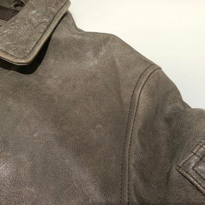 【現状渡し品】【メンズ】 JOHN OWNBEY COMPANY ジョン オウンビー カンパニー LEATHER MA-1 JACKET レザー MA-1 ジャケット アウター フィールドジャケット 145-260815-ko-10-teih サイズ：L カラー：ブラウン 万代Net店