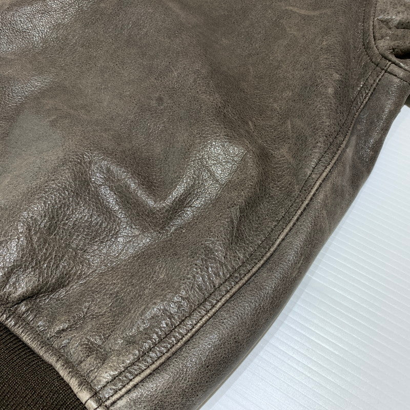 【現状渡し品】【メンズ】 JOHN OWNBEY COMPANY ジョン オウンビー カンパニー LEATHER MA-1 JACKET レザー MA-1 ジャケット アウター フィールドジャケット 145-260815-ko-10-teih サイズ：L カラー：ブラウン 万代Net店