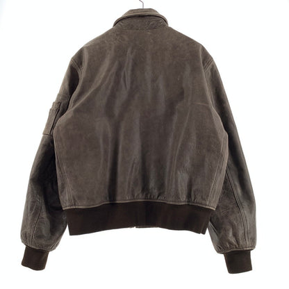 【現状渡し品】【メンズ】 JOHN OWNBEY COMPANY ジョン オウンビー カンパニー LEATHER MA-1 JACKET レザー MA-1 ジャケット アウター フィールドジャケット 145-260815-ko-10-teih サイズ：L カラー：ブラウン 万代Net店