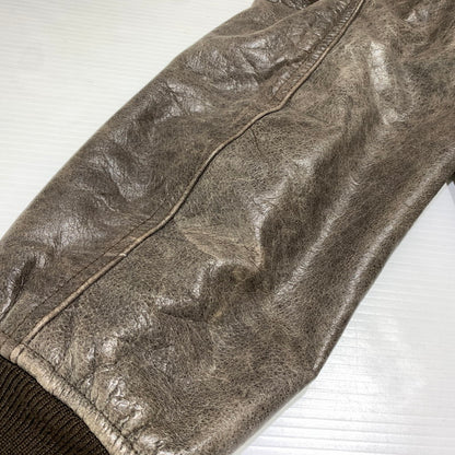 【現状渡し品】【メンズ】 JOHN OWNBEY COMPANY ジョン オウンビー カンパニー LEATHER MA-1 JACKET レザー MA-1 ジャケット アウター フィールドジャケット 145-260815-ko-10-teih サイズ：L カラー：ブラウン 万代Net店
