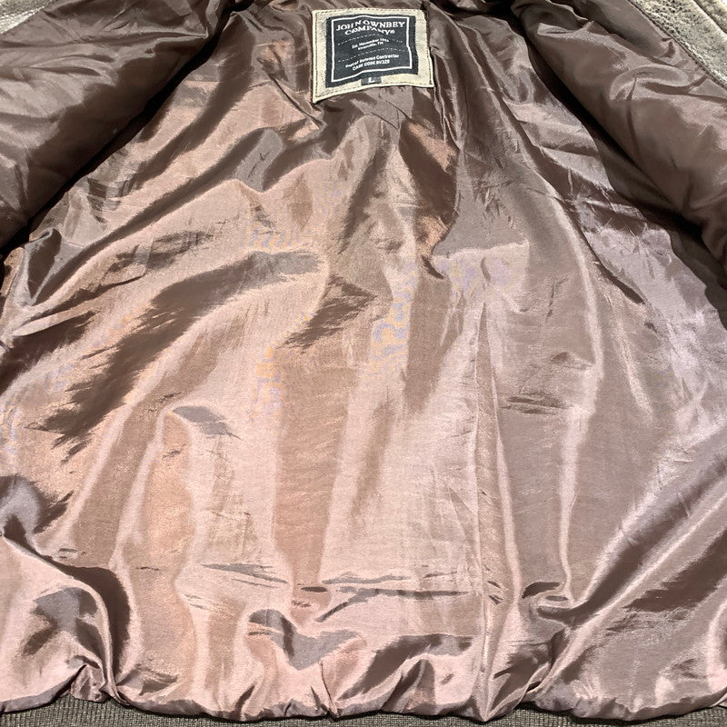 【現状渡し品】【メンズ】 JOHN OWNBEY COMPANY ジョン オウンビー カンパニー LEATHER MA-1 JACKET レザー MA-1 ジャケット アウター フィールドジャケット 145-260815-ko-10-teih サイズ：L カラー：ブラウン 万代Net店