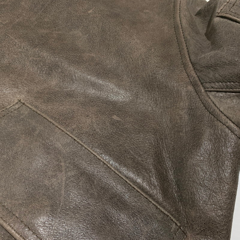 【現状渡し品】【メンズ】 JOHN OWNBEY COMPANY ジョン オウンビー カンパニー LEATHER MA-1 JACKET レザー MA-1 ジャケット アウター フィールドジャケット 145-260815-ko-10-teih サイズ：L カラー：ブラウン 万代Net店