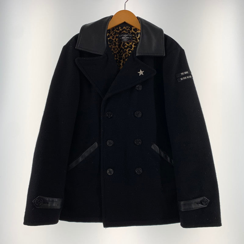 【現状渡し品】【メンズ】 THE CRIME クライミー WOOL MELTON PEA COAT ウールメルトン Pコート アウター ジャケット 147-260815-ko-09-teih サイズ：M カラー：ブラック 万代Net店