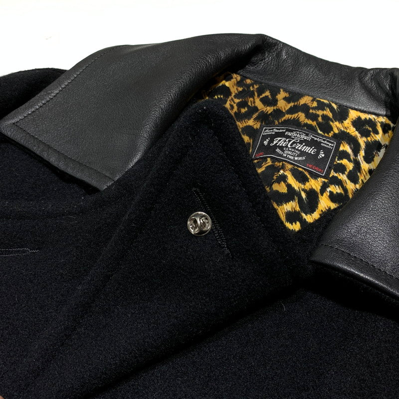 【現状渡し品】【メンズ】 THE CRIME クライミー WOOL MELTON PEA COAT ウールメルトン Pコート アウター ジャケット 147-260815-ko-09-teih サイズ：M カラー：ブラック 万代Net店
