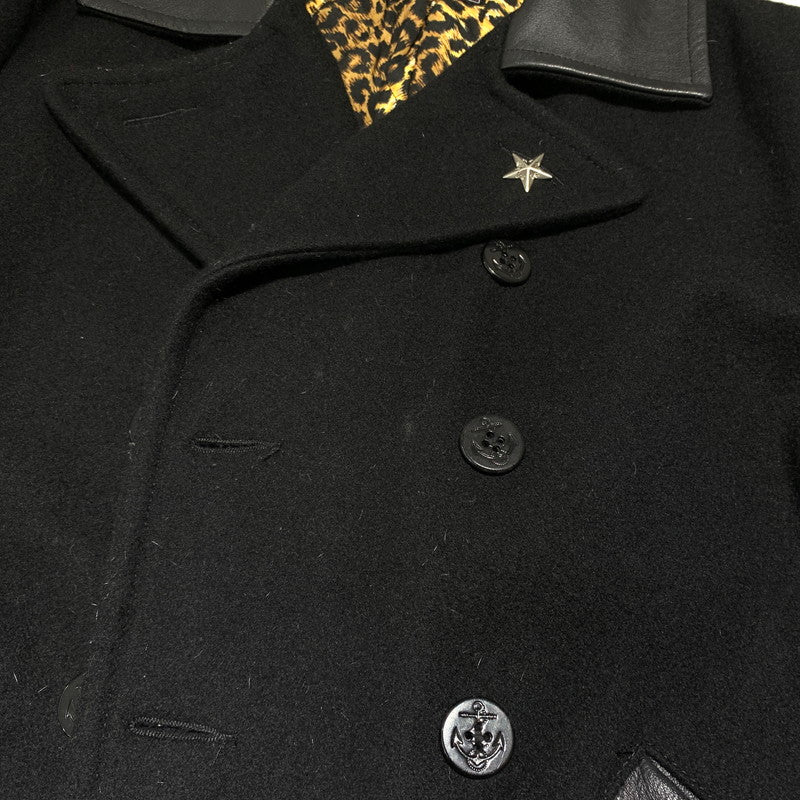 【現状渡し品】【メンズ】 THE CRIME クライミー WOOL MELTON PEA COAT ウールメルトン Pコート アウター ジャケット 147-260815-ko-09-teih サイズ：M カラー：ブラック 万代Net店