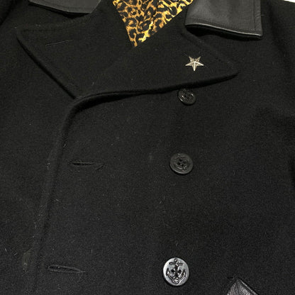 【現状渡し品】【メンズ】 THE CRIME クライミー WOOL MELTON PEA COAT ウールメルトン Pコート アウター ジャケット 147-260815-ko-09-teih サイズ：M カラー：ブラック 万代Net店