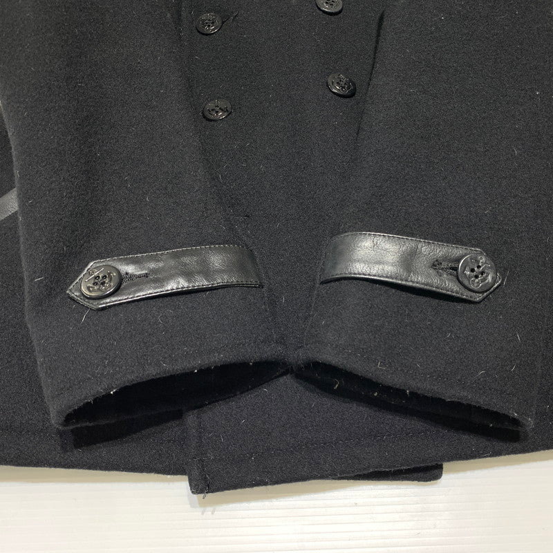 【現状渡し品】【メンズ】 THE CRIME クライミー WOOL MELTON PEA COAT ウールメルトン Pコート アウター ジャケット 147-260815-ko-09-teih サイズ：M カラー：ブラック 万代Net店