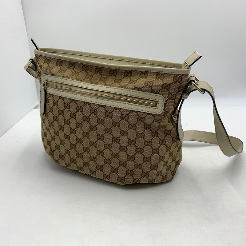 【中古品】【レディース】 GUCCI グッチ GG CANVAS SHOULDER BAG LEATHER 388930 GGキャンバスショルダーバッグ レザー カバン 180-260822-ss-06-teih サイズ：※使用感、型崩れあり カラー：総柄 万代Net店