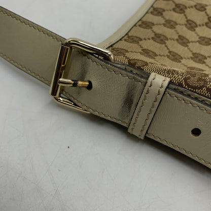 【中古品】【レディース】 GUCCI グッチ GG CANVAS SHOULDER BAG LEATHER 388930 GGキャンバスショルダーバッグ レザー カバン 180-260822-ss-06-teih サイズ：※使用感、型崩れあり カラー：総柄 万代Net店