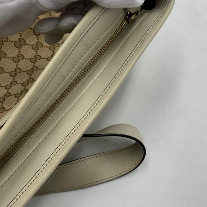 【中古品】【レディース】 GUCCI グッチ GG CANVAS SHOULDER BAG LEATHER 388930 GGキャンバスショルダーバッグ レザー カバン 180-260822-ss-06-teih サイズ：※使用感、型崩れあり カラー：総柄 万代Net店
