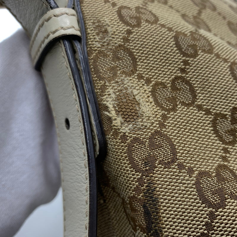 【中古品】【レディース】 GUCCI グッチ GG CANVAS SHOULDER BAG LEATHER 388930 GGキャンバスショルダーバッグ レザー カバン 180-260822-ss-06-teih サイズ：※使用感、型崩れあり カラー：総柄 万代Net店