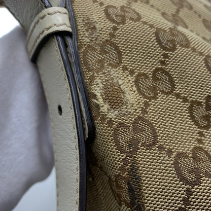 【中古品】【レディース】 GUCCI グッチ GG CANVAS SHOULDER BAG LEATHER 388930 GGキャンバスショルダーバッグ レザー カバン 180-260822-ss-06-teih サイズ：※使用感、型崩れあり カラー：総柄 万代Net店