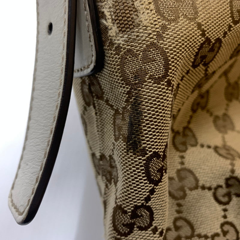 【中古品】【レディース】 GUCCI グッチ GG CANVAS SHOULDER BAG LEATHER 388930 GGキャンバスショルダーバッグ レザー カバン 180-260822-ss-06-teih サイズ：※使用感、型崩れあり カラー：総柄 万代Net店