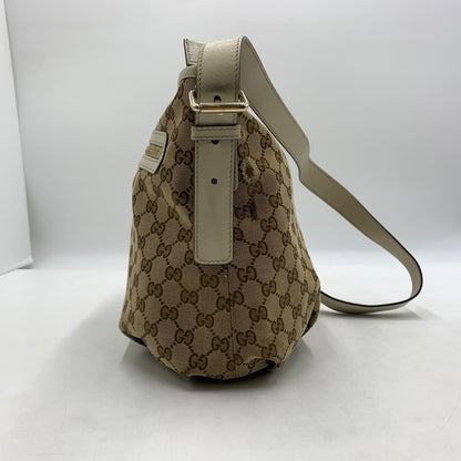 【中古品】【レディース】 GUCCI グッチ GG CANVAS SHOULDER BAG LEATHER 388930 GGキャンバスショルダーバッグ レザー カバン 180-260822-ss-06-teih サイズ：※使用感、型崩れあり カラー：総柄 万代Net店