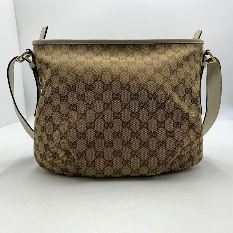 【中古品】【レディース】 GUCCI グッチ GG CANVAS SHOULDER BAG LEATHER 388930 GGキャンバスショルダーバッグ レザー カバン 180-260822-ss-06-teih サイズ：※使用感、型崩れあり カラー：総柄 万代Net店