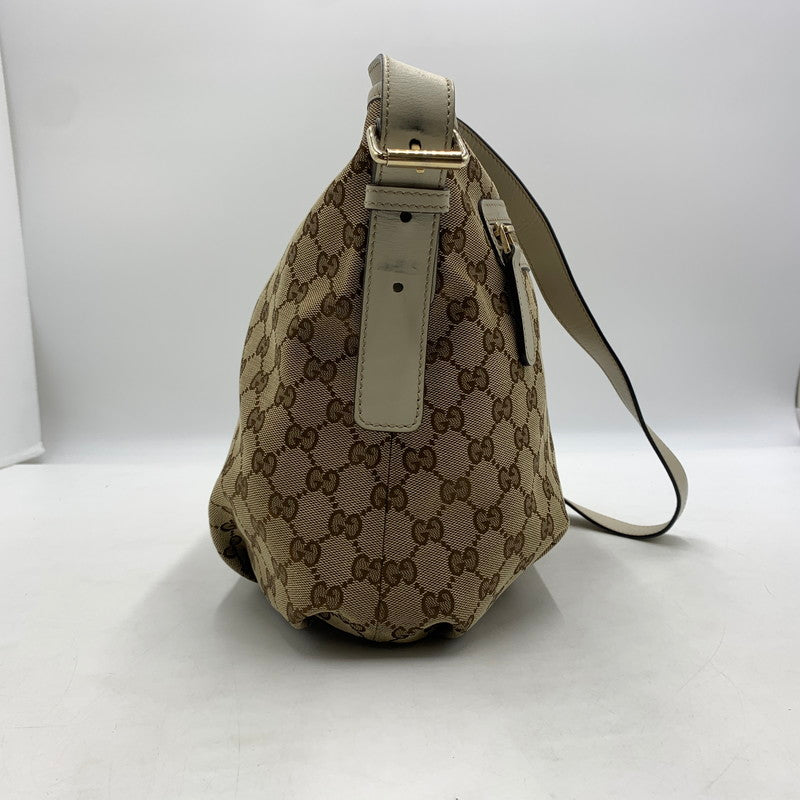 【中古品】【レディース】 GUCCI グッチ GG CANVAS SHOULDER BAG LEATHER 388930 GGキャンバスショルダーバッグ レザー カバン 180-260822-ss-06-teih サイズ：※使用感、型崩れあり カラー：総柄 万代Net店