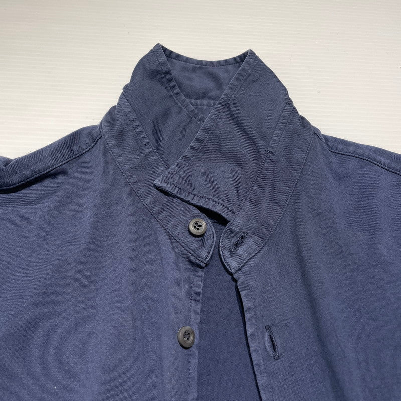 【現状渡し品】【メンズ】 PRADA プラダ TRIANGLE LOGO COTTON SHIRT UJL92A トライアングル ロゴ コットンシャツ 長袖 トップス 141-260818-ko-14-teih サイズ：M カラー：ネイビー 万代Net店