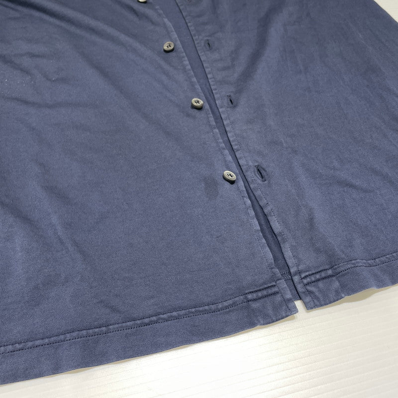 【現状渡し品】【メンズ】 PRADA プラダ TRIANGLE LOGO COTTON SHIRT UJL92A トライアングル ロゴ コットンシャツ 長袖 トップス 141-260818-ko-14-teih サイズ：M カラー：ネイビー 万代Net店
