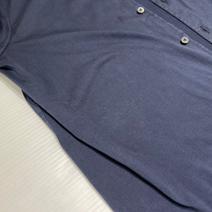 【現状渡し品】【メンズ】 PRADA プラダ TRIANGLE LOGO COTTON SHIRT UJL92A トライアングル ロゴ コットンシャツ 長袖 トップス 141-260818-ko-14-teih サイズ：M カラー：ネイビー 万代Net店