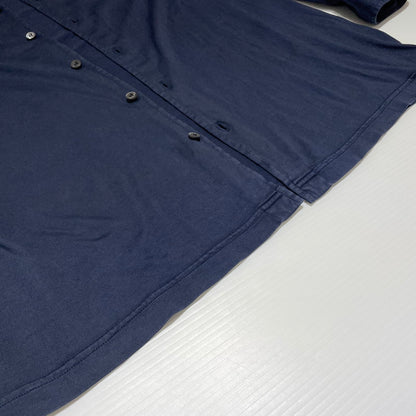【現状渡し品】【メンズ】 PRADA プラダ TRIANGLE LOGO COTTON SHIRT UJL92A トライアングル ロゴ コットンシャツ 長袖 トップス 141-260818-ko-14-teih サイズ：M カラー：ネイビー 万代Net店