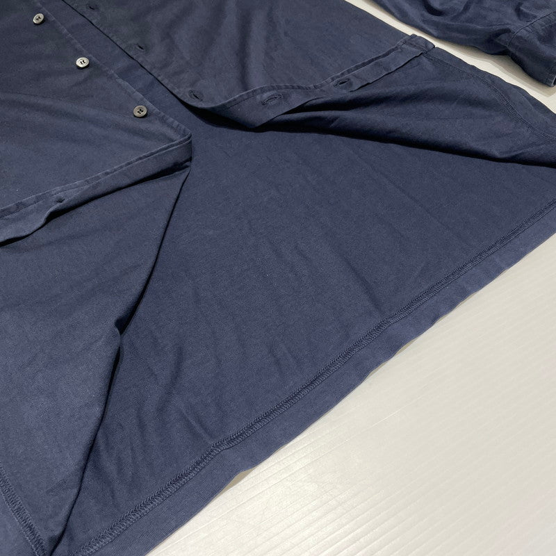 【現状渡し品】【メンズ】 PRADA プラダ TRIANGLE LOGO COTTON SHIRT UJL92A トライアングル ロゴ コットンシャツ 長袖 トップス 141-260818-ko-14-teih サイズ：M カラー：ネイビー 万代Net店