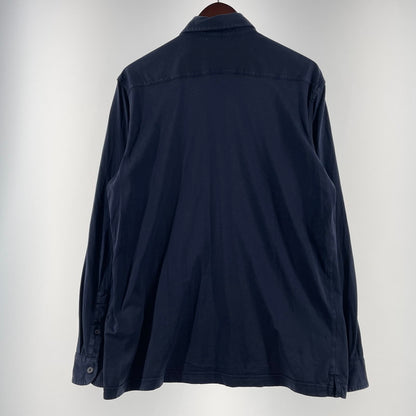 【現状渡し品】【メンズ】 PRADA プラダ TRIANGLE LOGO COTTON SHIRT UJL92A トライアングル ロゴ コットンシャツ 長袖 トップス 141-260818-ko-14-teih サイズ：M カラー：ネイビー 万代Net店