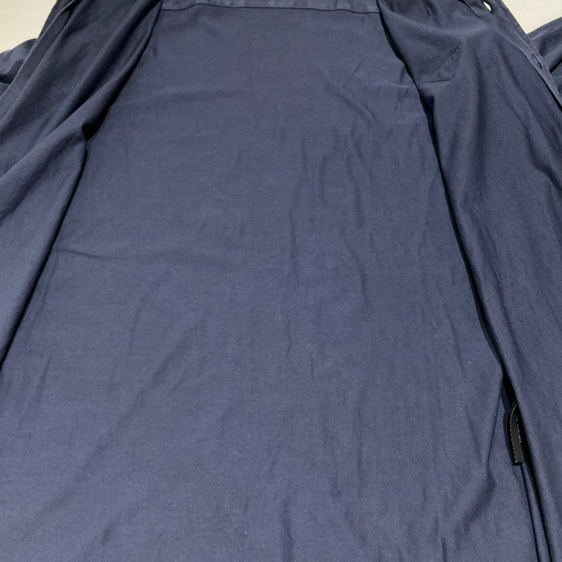 【現状渡し品】【メンズ】 PRADA プラダ TRIANGLE LOGO COTTON SHIRT UJL92A トライアングル ロゴ コットンシャツ 長袖 トップス 141-260818-ko-14-teih サイズ：M カラー：ネイビー 万代Net店