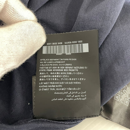 【現状渡し品】【メンズ】 PRADA プラダ TRIANGLE LOGO COTTON SHIRT UJL92A トライアングル ロゴ コットンシャツ 長袖 トップス 141-260818-ko-14-teih サイズ：M カラー：ネイビー 万代Net店