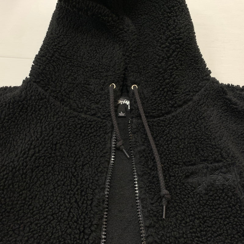 【現状渡し品】【メンズ】 STUSSY ステューシー FLEECE ZIP UP PARKER 118412 フリース ジップアップ パーカー ライトアウター 142-260818-ko-25-teih サイズ：L カラー：ブラック 万代Net店